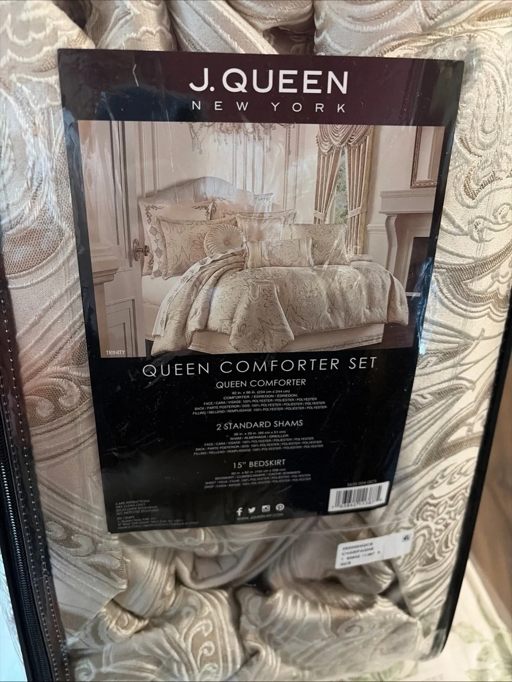 J Queen New York Trinity 4-Pc. Comforter Set, Queen - Champagne